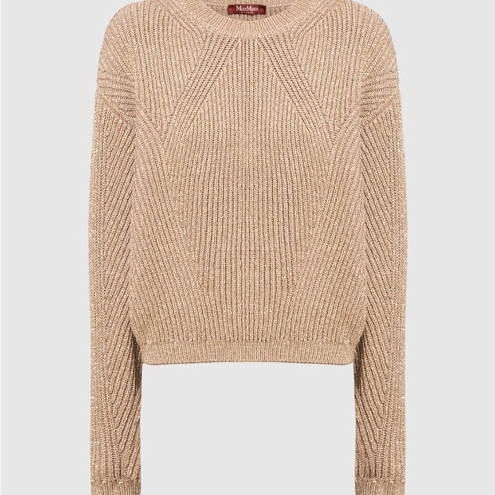 MaxMara Women's gold Crew Neck Sweater sz L $535